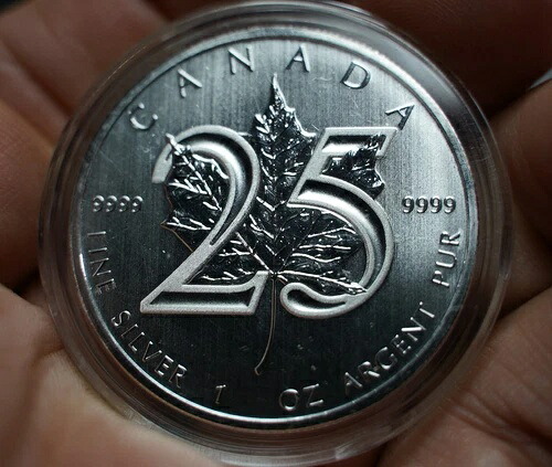 2013年 カナダ建国25周年記念 メープルリーフ 1トロイオンス .9999 純銀 C244
