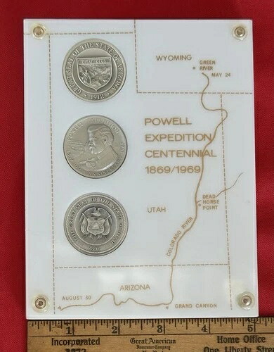 1869-1969 パウエル遠征100周年記念：ワイオミング州ユタ州アリゾナ州：.999 シルバー MACO 58,740円