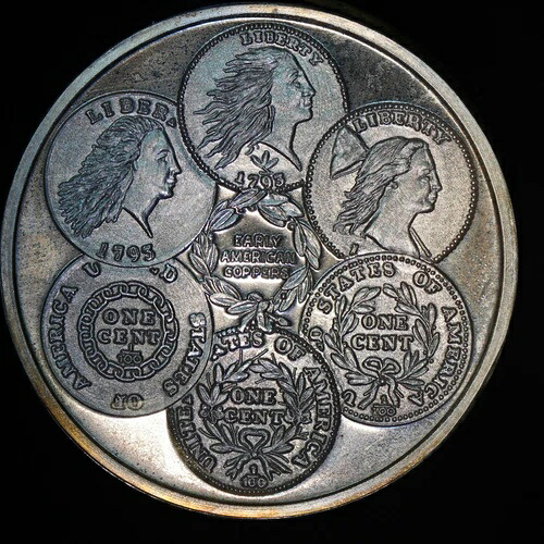 アーリーアメリカン銅貨 フィラデルフィア PA 米国造幣局 1オンス 999 純銀 ラウンド C4616