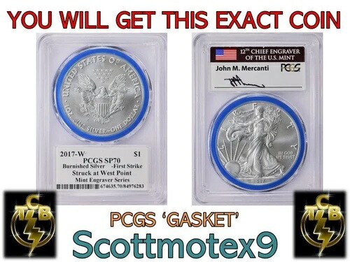 2017年 W バーニッシュ ファーストストライク シルバー イーグル SP70 PCGS マーカンティ ミント エングレーバーシリーズ｜WORLD RESOURCE【QUEEN店】