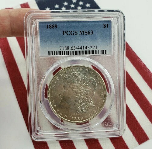 1889年 PCGS MS63 モルガン・ダラー銀貨 $1 ワン・リバティ・ラウンド・イーグル地金|WORLD RESOURCE【QUEEN店】
