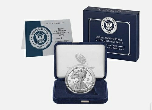 アメリカ海軍250周年記念 アメリカンイーグル 1オンス プルーフ銀貨