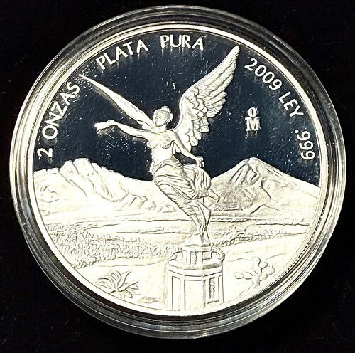 2009年メキシコプルーフ2オンスシルバーリベルタッドコイン