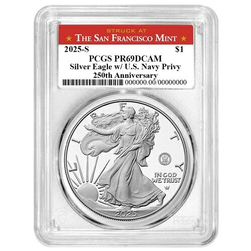 2025-S $1 1オンス プルーフ アメリカンシルバーイーグル ネイビープリビー PCGS PR69DCAM サン