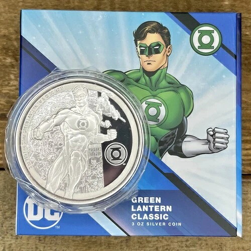 2023年 3オンス .999 純銀 ニュージーランド造幣局 グリーンランタン DC コイン＆ボックス