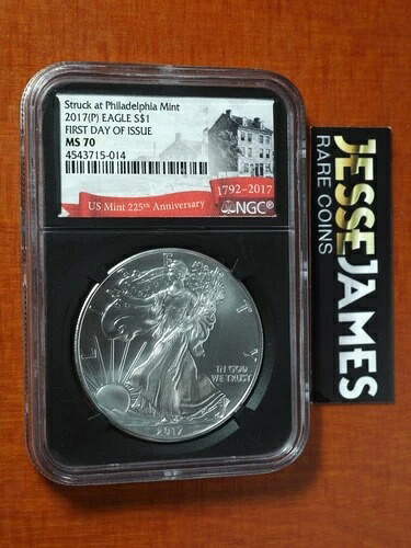 2017年 (P) シルバーイーグル NGC MS70 フィラデルフィア造幣局発行初日 FDI