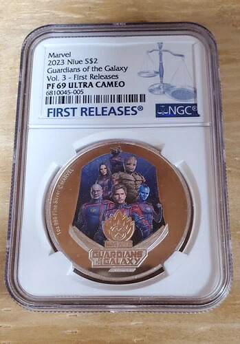2023年 ニウエ 2ドル 1オンス .999 シルバー プルーフ ガーディアンズ・オブ・ギャラクシー NGC PF 69