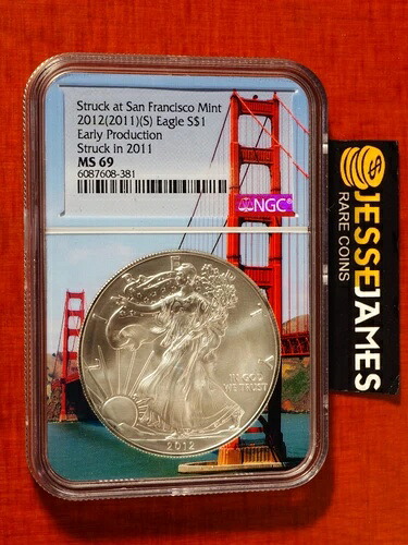 2012年 (2011年) (S) シルバーイーグル NGC MS69 初期生産品 サンフランシスコで製造
