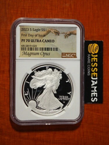 2023 S プルーフ シルバー イーグル NGC PF70 ウルトラカメオ 発行初日 マグナム オプス