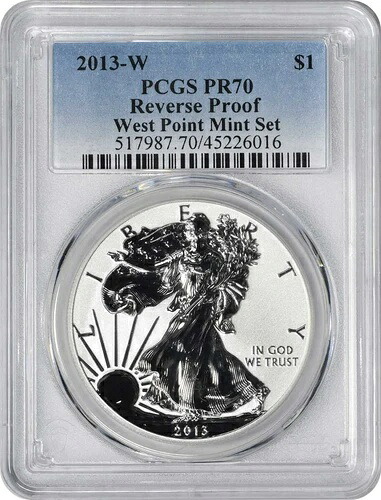 2013-W アメリカン シルバー イーグル ドル ウェストポイント ミント セット リバース PR70 PCGS