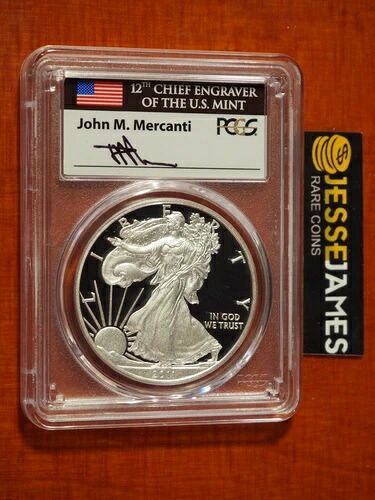2011 W プルーフ シルバー イーグル PCGS PR70 DCAM ジョン・マーカンティ 直筆サイン入り 旗ラベル 59,400円