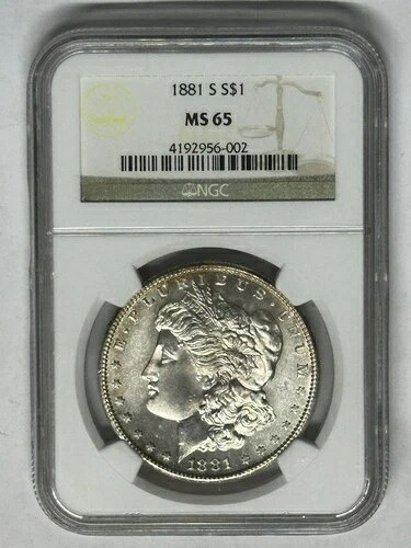 1881年 S モーガン銀貨 NGC MS-65 - ブラストホワイト - グレートミントラスター