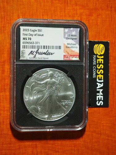 2023 シルバーイーグル NGC MS70 Michael Gaudioso 発行初回サイン入り FDI ブラック-