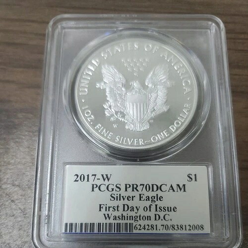 2017 W PCGS PR70DCAM $1 シルバーイーグル 初日オリジナル Moy 署名 プルーフ 59,400円