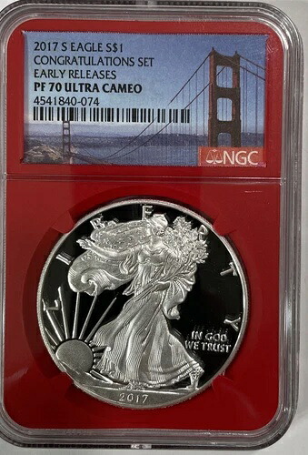 2017-S 早期リリース お祝いセット シルバーイーグル NGC PF70 プルーフ 59,400円