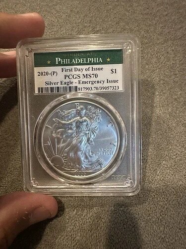 2020-(P) アメリカン シルバー イーグル PCGS MS70 緊急発行がフィラデルフィアで鋳造されました!