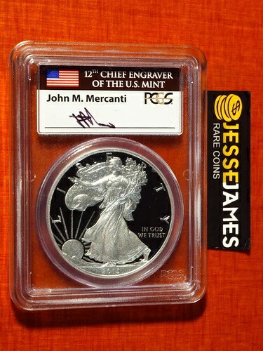 2015 W プルーフ シルバー イーグル PCGS PR70 DCAM マーカンティ 発行初日ファンショー