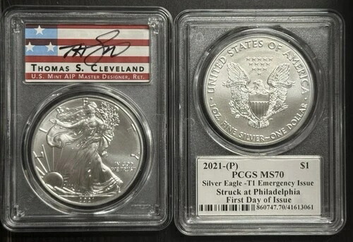 2021 P シルバーイーグル NGC MS70 タイプ1 クリーブランド サイン入り アメリカーナ