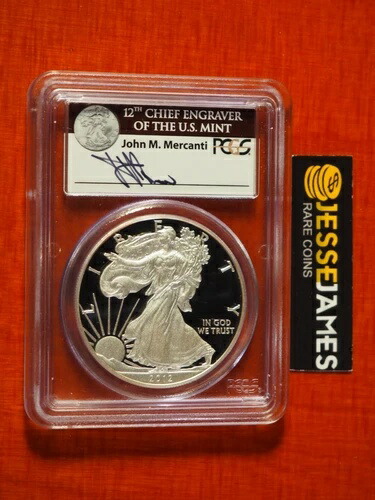 2012 W プルーフ シルバー イーグル PCGS PR70 DCAM FS ジョン・マーカンティ 直筆サイン入り ブラックレーベル