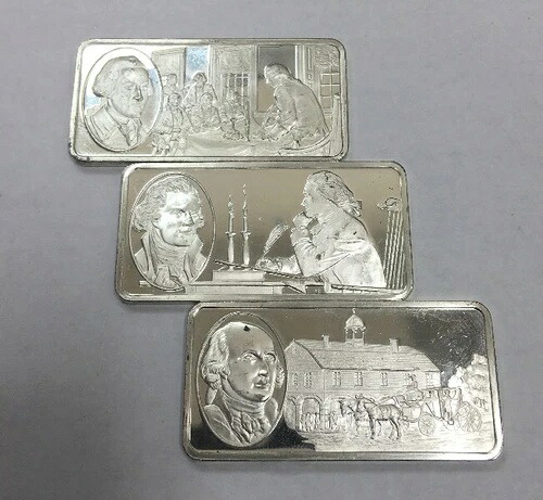 スターリングシルバー 500グレインバー 偉大なアメリカ人100人 #7-9 59,400円