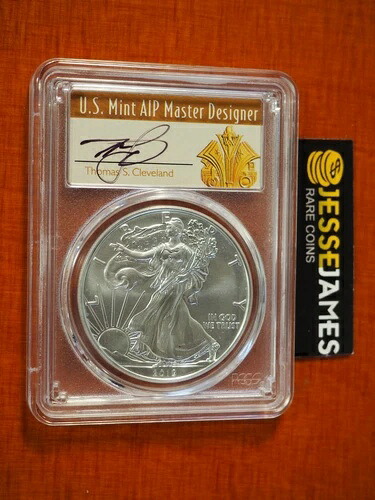 2019 W バーニッシュド シルバー イーグル PCGS SP70 クリーブランド 発行初日 アールデコ