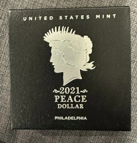 2021年 1ドル銀貨 ピースドル 箱・コイン付き ミントコード 21XH (フィラデルフィア)