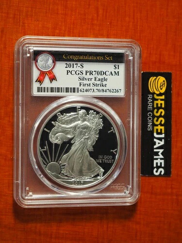 2017 S プルーフ シルバー イーグル PCGS PR70 DCAM ファーストストライク コングラチュレーションズセットより 59,400円