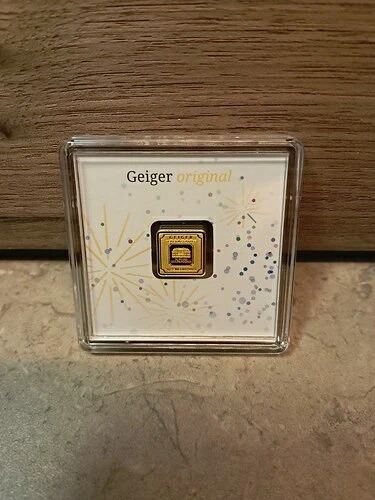 1グラムのGOLD GEIGER CONGRATULATIONSバー、分析中。 59,400円