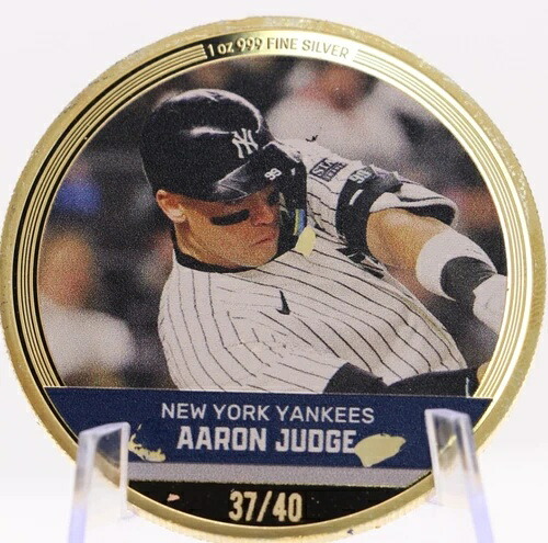 アーロン・ジャッジ MLB トレーディングコイン 1オンス シルバー ニウエ - ニュージーランド造幣局 37/40 .999 純度 2024