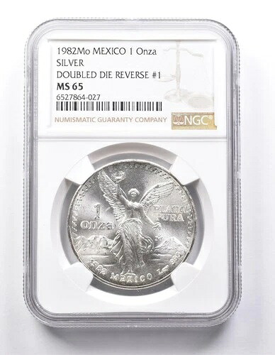 1982 Mo メキシコ 1 オンザ シルバー リベルタ ダブルド ダイ リバース #1 MS65 NGC