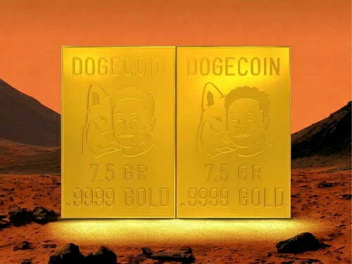 ゴールドグラムバー 1 ドージコイン スナップ地金 貴金属 .9999 + シルバー T フリー