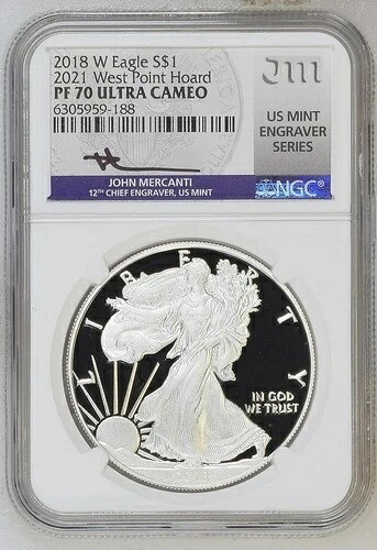 2018年 Wイーグル（2021年 ウェストポイント宝物）NGC PF 70 ウルトラカメオ NGC-6305959-188