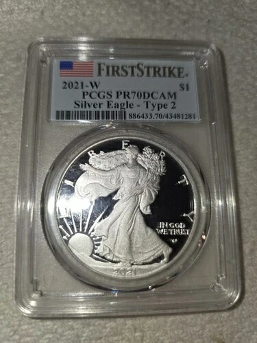 2021-W 1ドル シルバーイーグル PCGS PR70DCAM フラッグコア ファーストストライク タイプ2