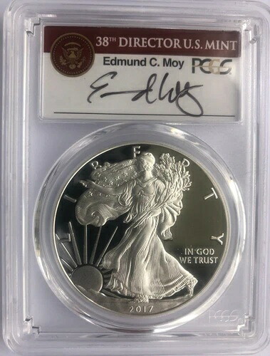 2017-W シルバーイーグル PCGS PR70DCAM ファーストストライク「エドマンド・C・モイ直筆サインラベル」 59,400円