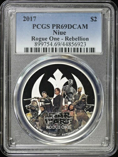 2017年 ニウエ 2ドル 1オンス プルーフ カラーライズド シルバー ローグ・ワン - 反乱軍 PCGS PR 69 DCAM 59,400円