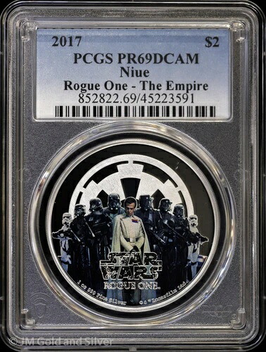 2017年 ニウエ 1オンス シルバー プルーフ カラーライズ ローグ・ワン 帝国の逆襲 PCGS PR 69 DCAM