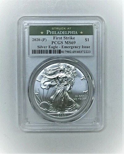 2020 (P) シルバーイーグル PCGS MS69 ファーストストライク エマージェンシー イシュー ストライク ?223?V2?