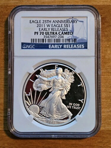 2011-W 25周年記念シルバーイーグルドル NGC PF70 UC アーリーリリース 55,055円
