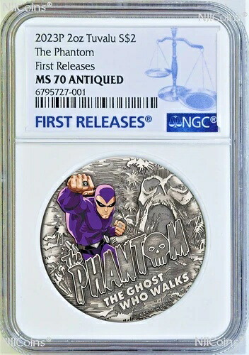 2023年 ファントム 2オンス シルバー アンティークカラー 2ドルコイン NGC MS 70 初版 55,055円