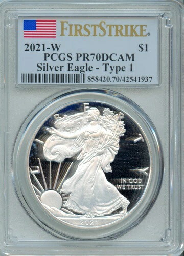 PCGS - シルバーイーグル - 1ドル - 2021 W タイプ1 - PR70DCAM - ファーストストライク - 858420 55,055円