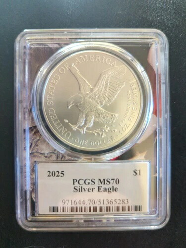 2025年 1ドル アメリカン シルバー イーグル PCGS MS70 ウルトラブレイクス ラベル USA フラッグ コア