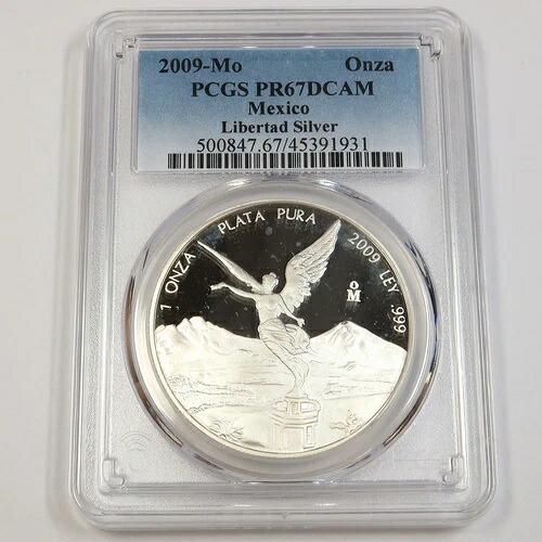 2009 Mo PCGS PR67 DCAM メキシコ - 1 オンス シルバー リベルタ - Un Onza コイン #43473A 55,660円