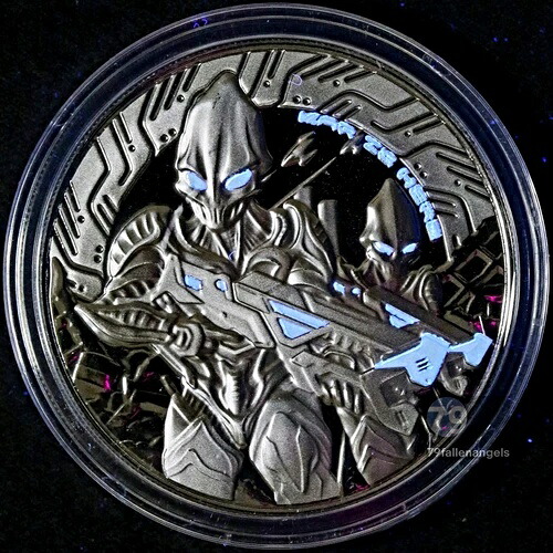 2024 Alien Battle ?? ロジウムシルバー カラー プルーフ 1オンス コイン0.999 サモアボックス＆鑑定書付き-