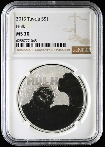 2019年 ツバル ハルク 1オンス シルバードルコイン NGC MS 70 | マーベル アベンジャーズ