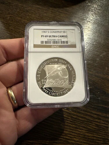 コンスティチューション シルバーコイン NGC PF69 ウルトラカメオ記念日ヴィンテージ地金1987-