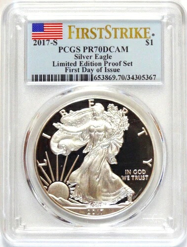 2017-S シルバーイーグル ファーストストライク LTD. ED。 プルーフセット FDOI PCGS PR70DCAM-