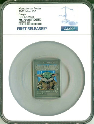 2022 ニウエ S $2 マンダロリアン ポスター Grogu 初回リリース NGC MS70 アンティーク-