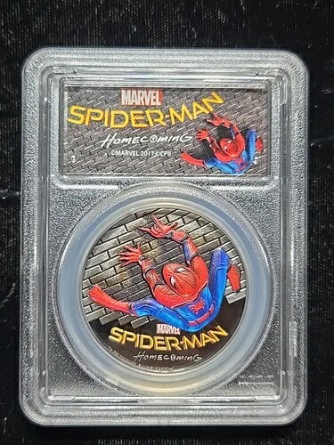 2017 1オンスクック諸島 $5 スパイダーマン帰郷初回発行PCGS PR70 W/ogp-