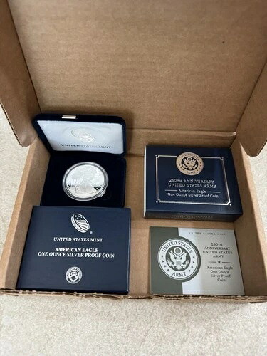 250周年記念 アメリカ陸軍 アメリカンイーグル 1オンス プルーフ銀貨 手渡し