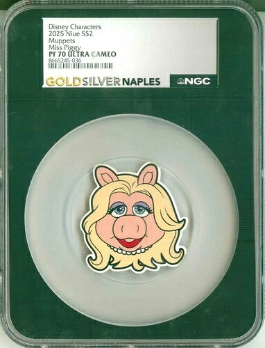 2025年 ニウエ S$2 ディズニーキャラクター マペット ミス・ピギー ブラックコア 15/1000 NGC PF70 UC
